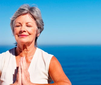 senior woman meditation