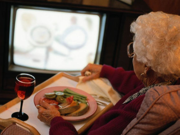 woman watching tv