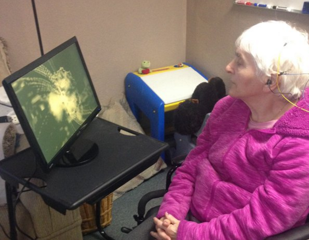 senior using neurofeedback training