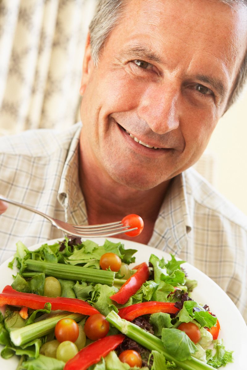 senior man eating healthy